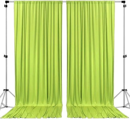 AK TRADING CO. 10 feet x 8 feet Polyester Backdrop Drapes Curtains Panels with Rod Pockets - Wedding Ceremony Party Home Window Decorations - Light Green, 2 Pack