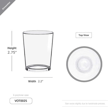 WGV Tea Light Votive Candle Holder 2.2x2.75, Clear Tiny Utility Cylinder Glass Vase, Small Planter Terrarium for Home Accent Decor, 1 Pc