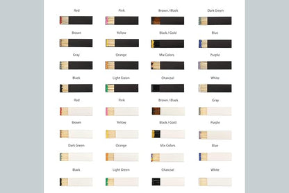 10 Boxes - Customized Matchboxes Colorful Tips (Wedding Design #5, 4" Matchboxes) (2" Matchsticks, Wedding Design #1)