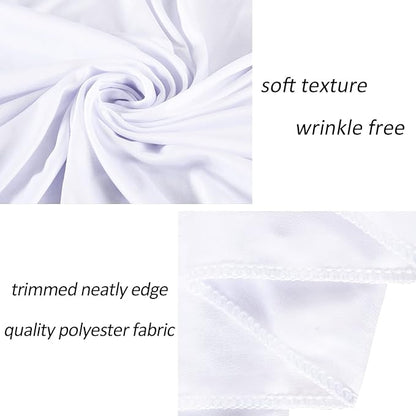 AK TRADING CO. 10 feet Wide x 12 feet Long IFR Polyester Backdrop Drapes Curtains Panels with Rod Pockets - Wedding Ceremony Party Home Window Decorations - (White)