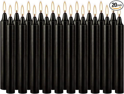 Unscented Black Spell Chime Candle-4 Inch Tall Taper Candles-20 Pcs Chime Candles, Mini Smokeless Candles for Rituals, Prayer,Dinners, Parties, Ceremonies, Shabbat
