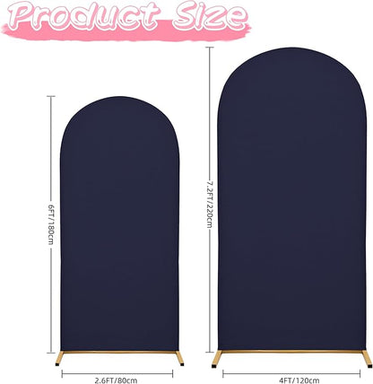 7.2FT Wedding Arch Covers Arch Backdrop Cover Arch Stand Covers Set Arch Cover Spandex Fabric Stretchy Backdrop for Wedding Birthday Party Decoration Baby Shower (Dark Blue)