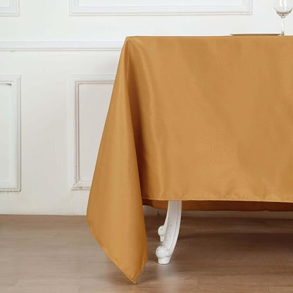 Efavormart 90" Gold Wholesale Linens Polyester Square Linen Tablecloth for Kitchen Dining Catering Wedding Birthday Party Events