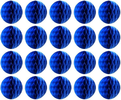 20pcs Honeycomb Flower Balls Party Honeycomb Balls Decoration Paper Flower Balls Tissue Paper Flower Ball Pom Poms Ball for Birthday Wedding Home Decor (6inch, Royal Blue)