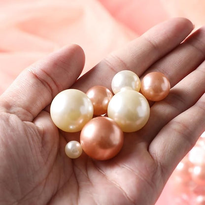 200 Pcs Vase Filler Beads Rosegold Pearl Beads for Vase No Hole Pearls for Centerpieces Vases Home Table Party Decor Wedding DIY 8/14/20mm
