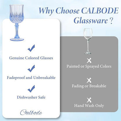 Blue Plastic Wine Glasses Set of 12 – 7oz Unbreakable Vintage Drinking Glasses for Parties Reusable & Dishwasher-Safe for Weddings, Bars, and Every Celebration