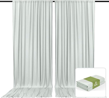 2 Panels Silver Backdrop Curtain, 10 x 7 Feet Background Curtains for Parties, Weddings, Baby Showers, Bachelorette Halloween, Christmas Birthday Party Photoshoot Backdrop Curtains Decorations