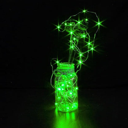 CYLAPEX 6 Pack Green Fairy Lights String Battery Operated Fairy Lights Firefly Lights LED Starry String Lights 3.3ft 20 LEDs Silvery Copper Wire for Christmas DIY Decoration Costume Wedding Party