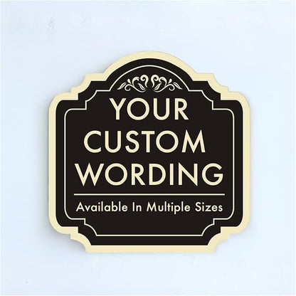 Custom Decorative Outdoor Metal Sign - Personalized Aluminum Driveway Sign, Waterproof, Made In USA - Design 2 Black Charcoal 12x12 In