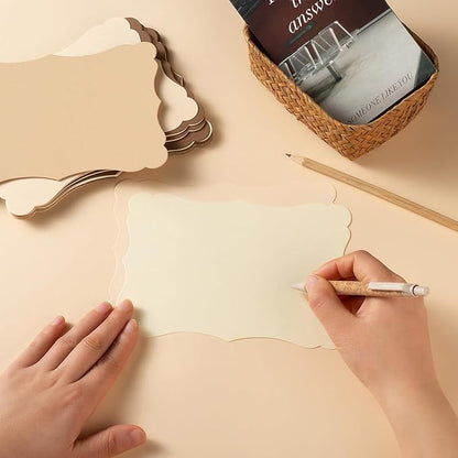 50 Pack Blank Kraft Cards Cardstock Thick Paper Brown Greeting Cards for DIY Gift Card Menus, Baby Shower and Wedding Invitations (Brown, 4x6IN)