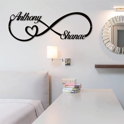 Personalized Infinity Symbol, Metal Love Sign, Custom Family Name Established Date, Metal Wall Art Decor, Valentine'S Day Gift For Her, Personalized Anniversary Wedding Engagement Gift For Couple