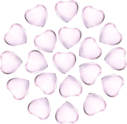 PATIKIL 20 Pcs Natural Heart Shaped Crystal Stone, 0.6 Inch Mini Polished Love Gemstone Crystal, Pocket Rock Engraved Worry Stones for Women Gifts Meditation, Clear Pink