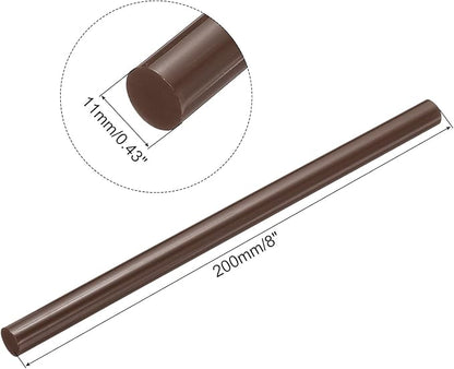 uxcell 20pcs Hot Glue Sticks for Glue Gun 11mm/0.43-inch x 8-inch Mini Hot Melt Adhesive Glue Stick Brown