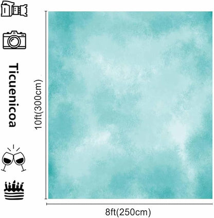8x10ft Aqua Abstract Solid Photography Backdrops Gradient Portrait Photo Booth Background for Photographyer