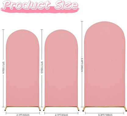6.6FT Wedding Arch Covers Arch Backdrop Cover Arch Stand Covers Set Arch Cover Spandex Fabric Stretchy Backdrop for Wedding Birthday Party Decoration Baby Shower (Light Pink)