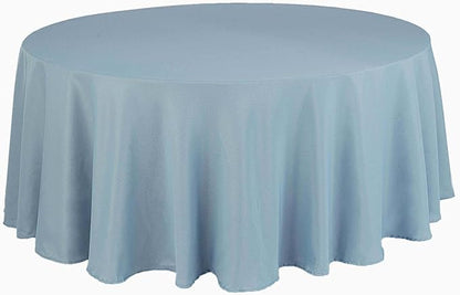 Efavormart Round Tablecloth, 120 Inch Stain & Wrinkle Resistant Washable Table Cloth, Decorative Polyester Fabric Table Cover for Banquet, Wedding, Dining - Dusty Blue