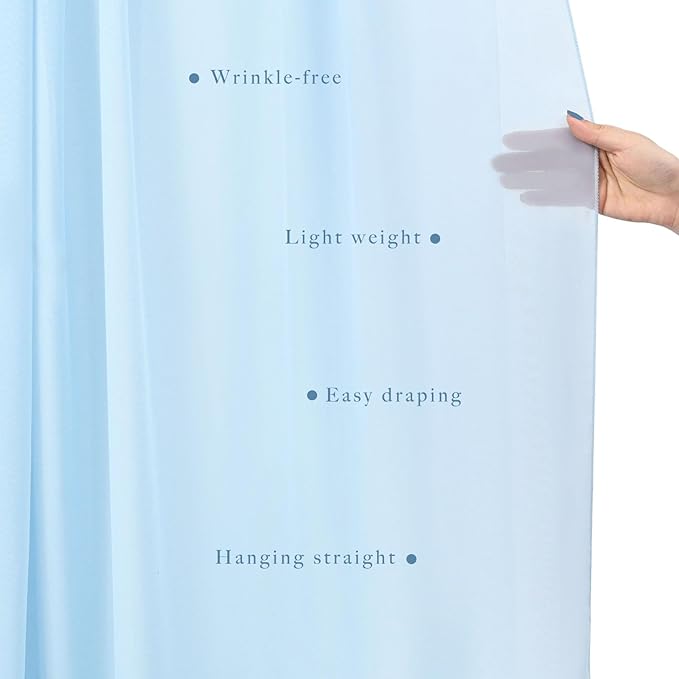 Wedding Arch Drapes Fabric 4 Panels 20Ft Length x 28" Width Baby Blue Arch Draping Chiffon Fabric Sheer Curtains Backdrop for Party Bridal Ceremony Ceiling Decor Wedding Stage Reception Decorations