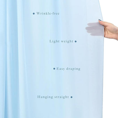 Wedding Arch Drapes Fabric 4 Panels 20Ft Length x 28" Width Baby Blue Arch Draping Chiffon Fabric Sheer Curtains Backdrop for Party Bridal Ceremony Ceiling Decor Wedding Stage Reception Decorations