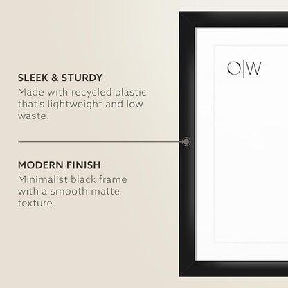 Opposite Wall - 9x12 in -Black Picture Frame - Lightweight, Versatile & Shatterproof - Wall Hanging Poster or Photo Frame - Wall Decor for Office, Gallery & Home