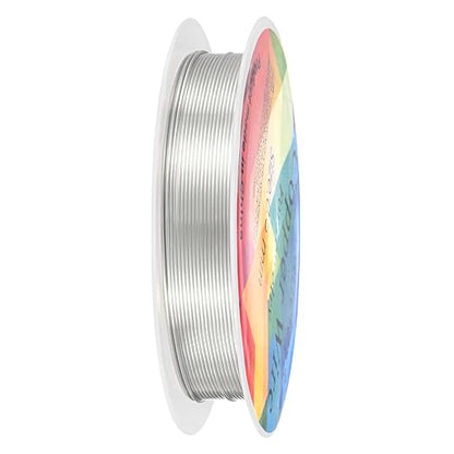 0.6 mm/22 Gauge Copper Wire for Jewelry Making, 13.1FT Copper Beading Craft Wire for Jewelry/Weaving/DIY Crafting/Planting, Color-Retaining [4M, Bright Silver]