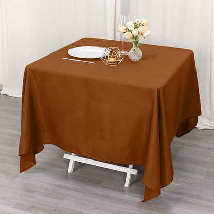 Efavormart 70" Square Linens Cinnamon Brown Wholesale Linens Polyester Square Linen Tablecloth for Wedding Banquet Party Restaurant