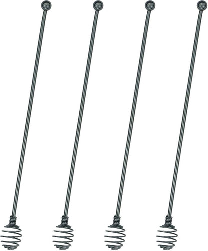 Coffee Stir Sticks,BURLIHOME Specialty Spoons Stainless Steel Spherical Mixing Spoon Solid/Hollow Swizzle Sticks For Drink/Cocktail/coffee,Home Bar Party Supply,Black-4 Pieces.