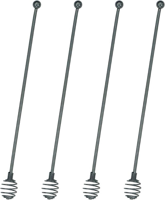 Coffee Stir Sticks,BURLIHOME Specialty Spoons Stainless Steel Spherical Mixing Spoon Solid/Hollow Swizzle Sticks For Drink/Cocktail/coffee,Home Bar Party Supply,Black-4 Pieces.
