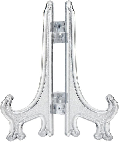 Juvale Mini Acrylic Easel Stands - 24-Pack, 3-Inch Clear Plastic - Display Stands for Collectibles, Trading Cards & Photos