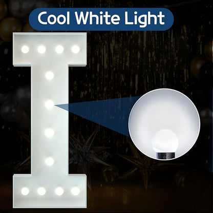 Marquee Letters 4 Feet Tall Large Light Up Letters Baby Shower Decorations Wedding Engagement Proposal White Party Decorations Marry Me Sign Big Cardboard Backdrop I