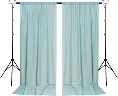 MYSKY HOME Light Green Backdrop Curtains for Parties, Weddings, Stage & Photography - 5ft x 10ft, 2 Panels