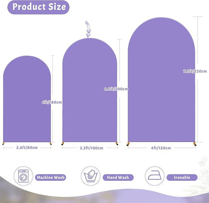 6.6FT Lavender Arch Backdrop Cover - Polyester Fitted Wedding Arch Stand Covers Round Top Chiara Arch Backdrop Cover for Birthday Party Banquet Photo Background Decoration