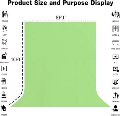 Large Screen Backdrop 10x10FT Light Green Background Cloth Photo Studio Shooting Props