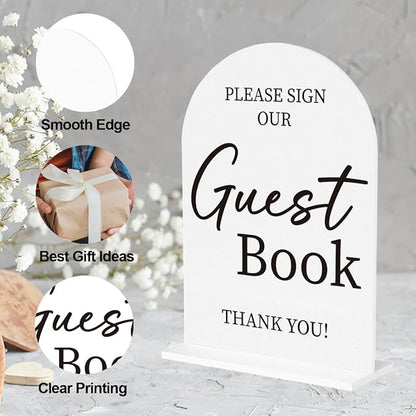 Wedding Guest Book Sign, Photo Guest Book Sign Desk Decor, Wedding Engagement Bridal Shower Reception Party Table Desk Acrylic Decor