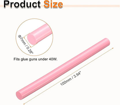 HARFINGTON 10pcs Hot Glue Sticks 0.28" Dia x 3.94" Long EVA Mini Hot Melt Adhesive Glue Stick for Hot Melt Gun Wood Plastic Glass Flowers Fabrics Foam, Pink