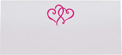 Linked Hearts Place Cards, Fuschia (Choose Color), Set of 150, Pre-cut and Scored - Wedding, Party, Dinner, and Special Events - Made in the USA