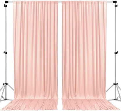 AK TRADING CO. 10 feet x 10 feet Polyester Backdrop Drapes Curtains Panels with Rod Pockets - Wedding Ceremony Party Home Window Decorations - Blush Pink (DRAPE-5x10-BLUSH)