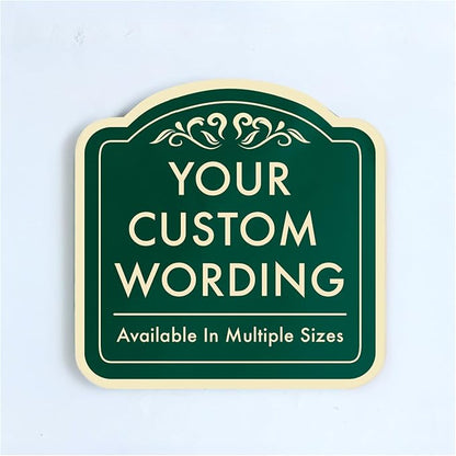 Custom Decorative Outdoor Metal Signs - Personalized Aluminum - Customized Driveway - Waterproof - Made In USA - Forest Green - 24x24 In