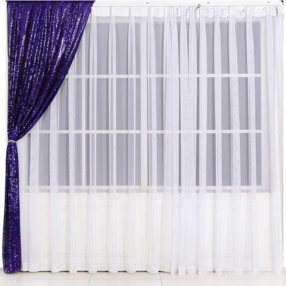 Eternal Beauty Sequin Backdrop Curtains, 2x8 Ft-2 Panels Purple Back Drop for Shimmer Photography Party Wedding Birthday Decor