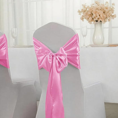 SHEJIZE 10 Pack Pink Satin Table Runner 12x108 Inches Long, Bright Silky Smooth Satin Table Runner Table Decor for Wedding Banquet Christmas Prom Event Birthday Party