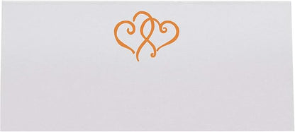 Linked Hearts Printable Place Cards, Orange (Choose Color), Set of 150 (25 Sheets), Laser & Inkjet Printers - Wedding, Party, Dinner, and Special Events - Made in the USA
