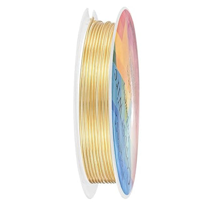 1 mm/18 Gauge Copper Wire for Jewelry Making, 5.2FT Copper Beading Craft Wire for Jewelry/Weaving/DIY Crafting/Planting, Color-Retaining [1.6M, KC-Gold]