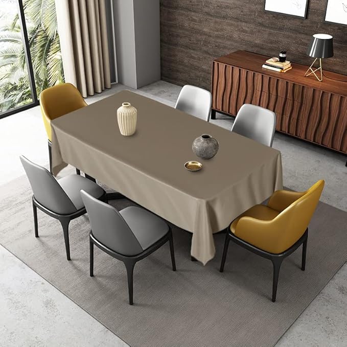Fitable Square Tablecloth 54x54 inch Tablecloth Stain and Wrinkle Resistant Washable Polyester Table Cloth for Buffet Parties and Camping, Taupe