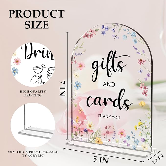4 Pcs Wedding Decor, Ceremony Sign, Wedding Sign for Reception & Event Party,Bridal Shower Decorations, Wedding Table Decor Accessories for Anniversary And Event 5x7 Inch