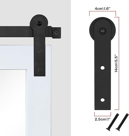 COGOOD Farmhouse Barn Door Mirror - 25 x 38 Rustic Bathroom Mirror for Living Room, Entryway, Vanity Wall Decor (Pure White)