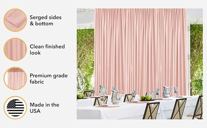 AK TRADING CO. 10 feet x 8 feet IFR Polyester Backdrop Drapes Curtains Panels with Rod Pockets - Wedding Ceremony Party Home Window Decorations - Dark Teal