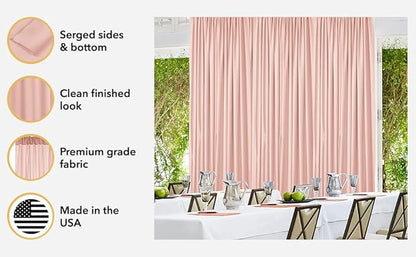 AK TRADING CO. 10 feet x 8 feet IFR Polyester Backdrop Drapes Curtains Panels with Rod Pockets - Wedding Ceremony Party Home Window Decorations - Dark Teal