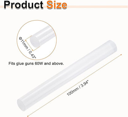 HARFINGTON 10pcs Hot Glue Sticks 0.43" Dia x 3.94" Long EVA Mini Hot Melt Adhesive Glue Stick for Hot Melt Gun Wood Plastic Glass Flowers Fabrics Foam, Clear