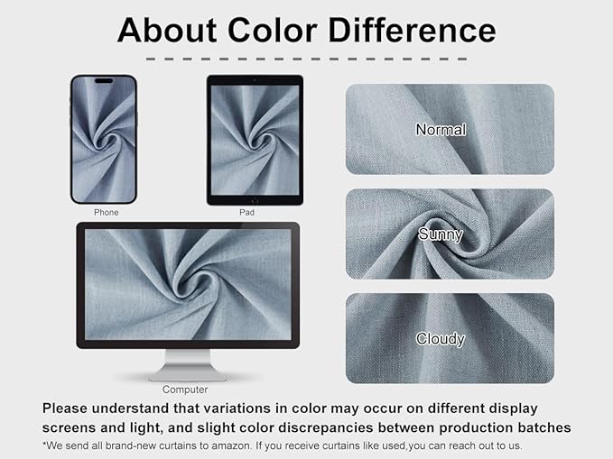 Vision Home Blue Fog Pinch Pleated Semi Sheer Curtains Textured Linen Blended Light Filtering Window Curtains 120 inch for Living Room Bedroom Pinch Pleat Drapes with Hooks 10ft 2 Panels 40" Wx120 L