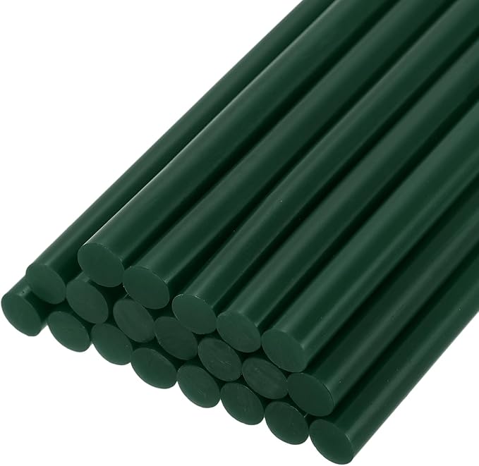 uxcell 20pcs Hot Glue Sticks for Glue Gun 7mm/0.27-inch x 4-inch Mini Hot Melt Adhesive Glue Stick Dark Green