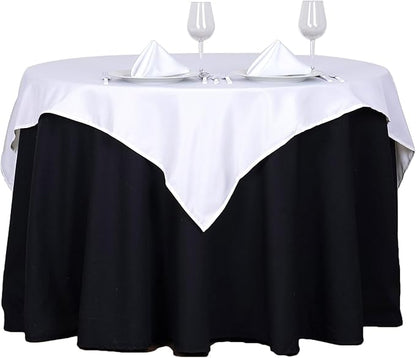 Efavormart 54x54 White Wholesale Linens Seamless Polyester Square Linen Tablecloth for Wedding Banquet Party Restaurant